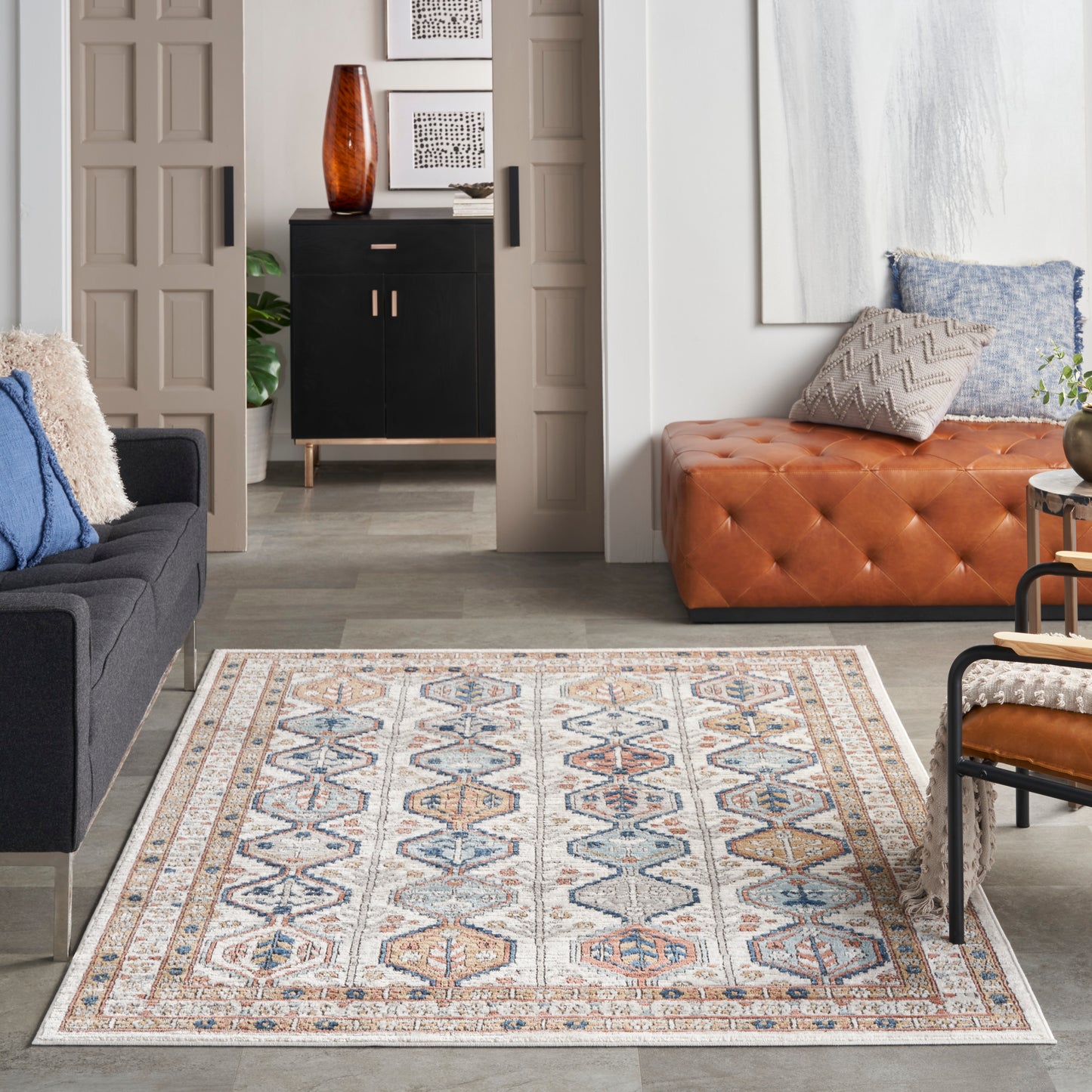 Nourison Home Quarry  Ivory Multicolor  Contemporary