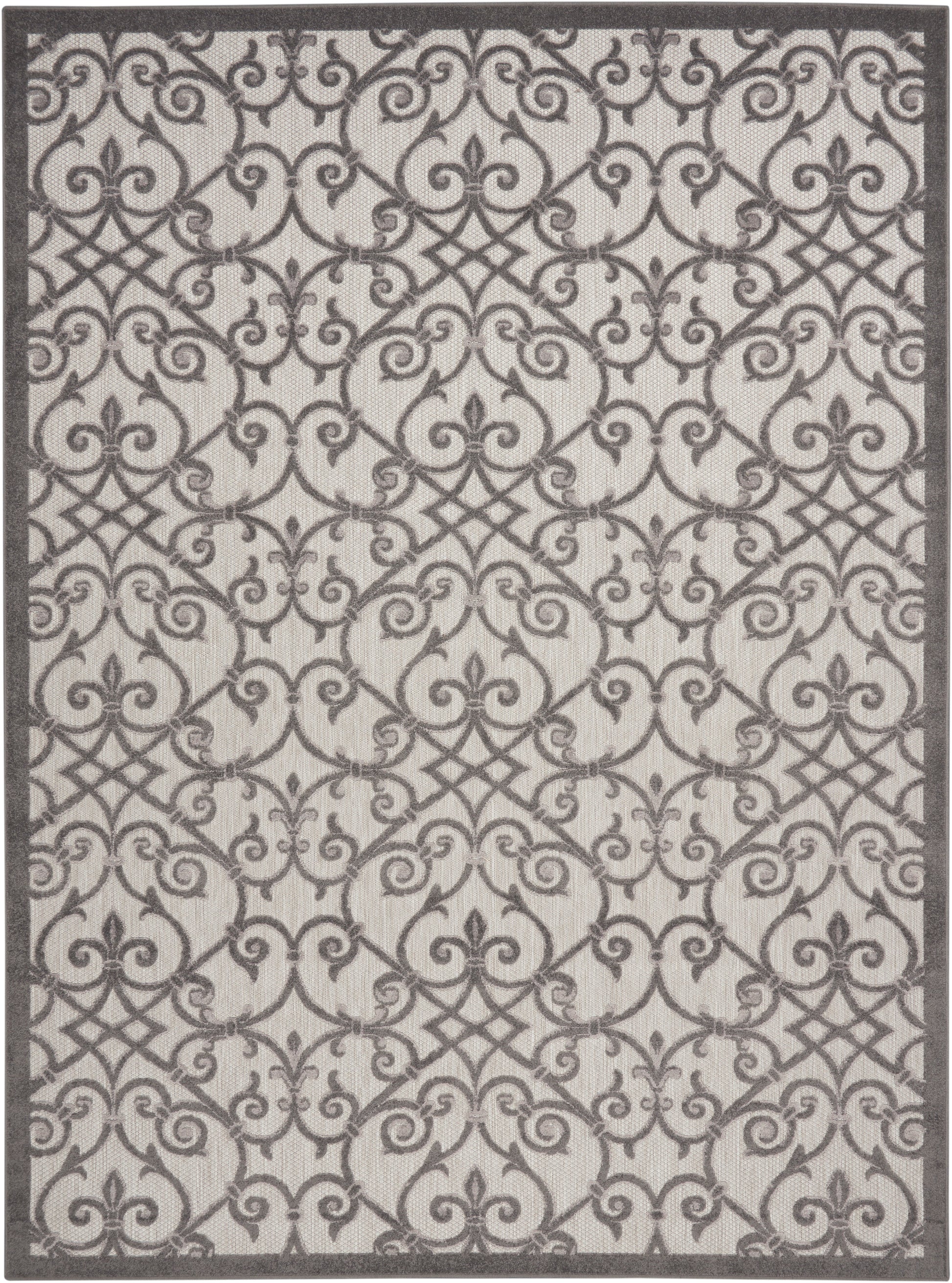 Nourison Home Aloha  Grey Charcoal  Contemporary