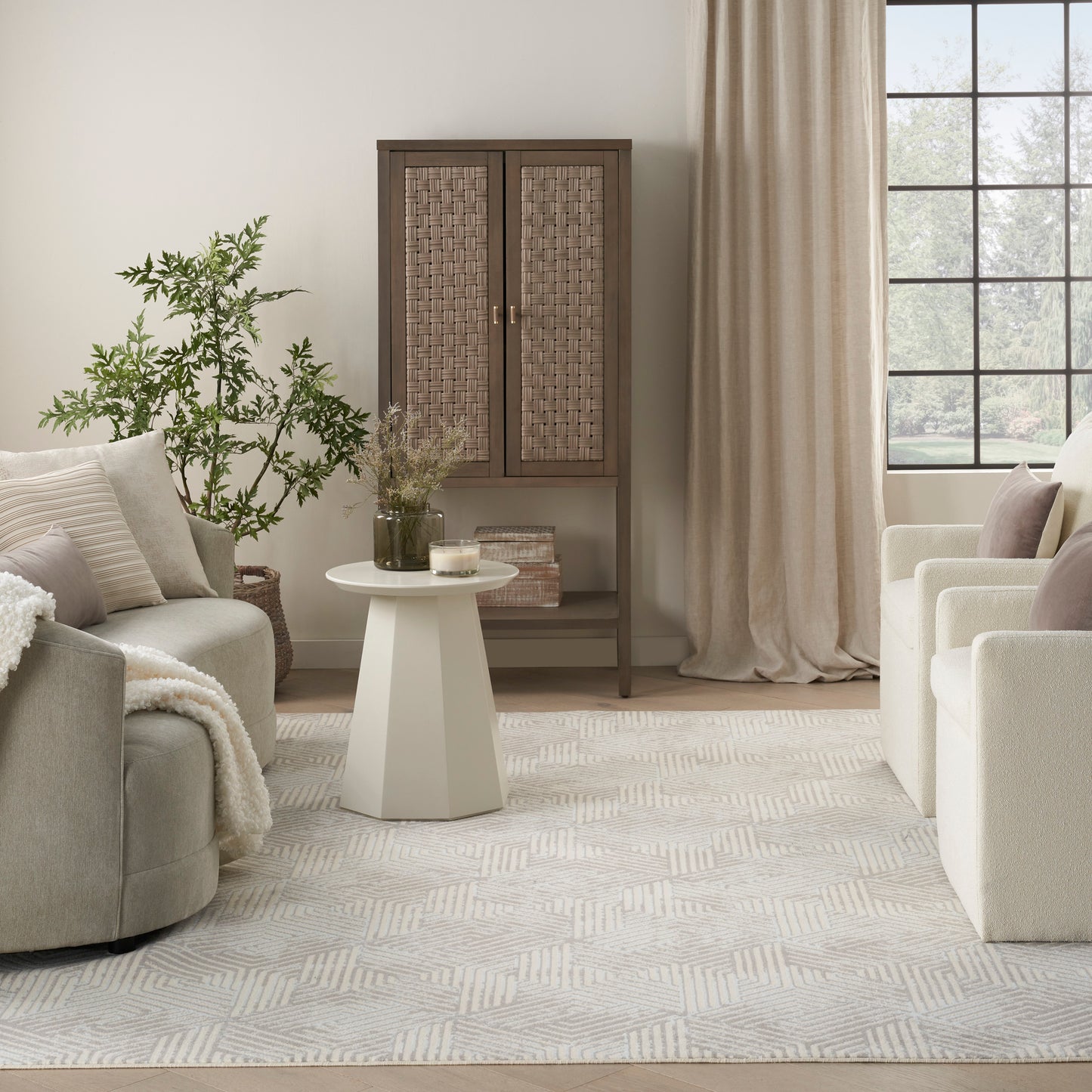 Nourison Home Grafix  Grey  Contemporary