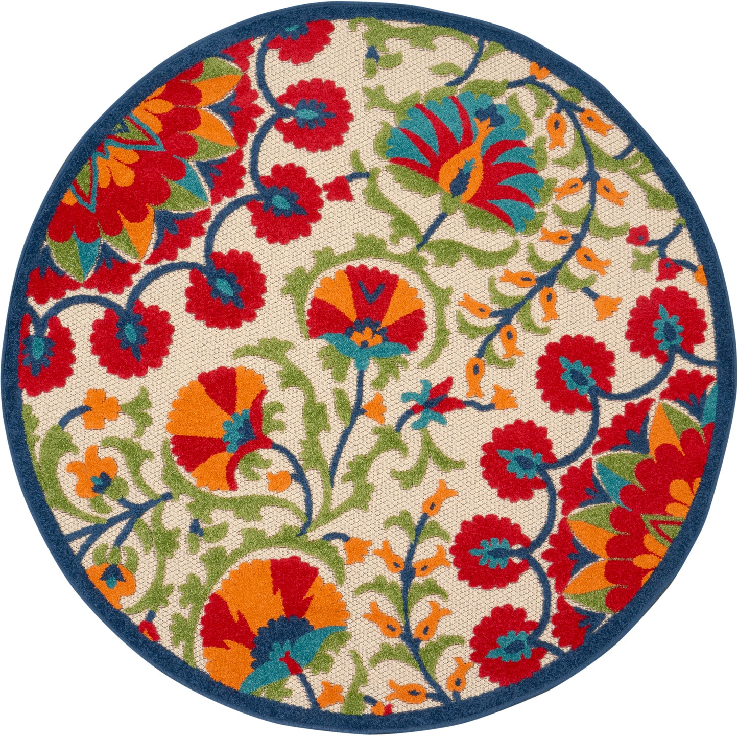 Nourison Home Aloha ALH20 Red Multicolor Contemporary Power-loomed Rugs