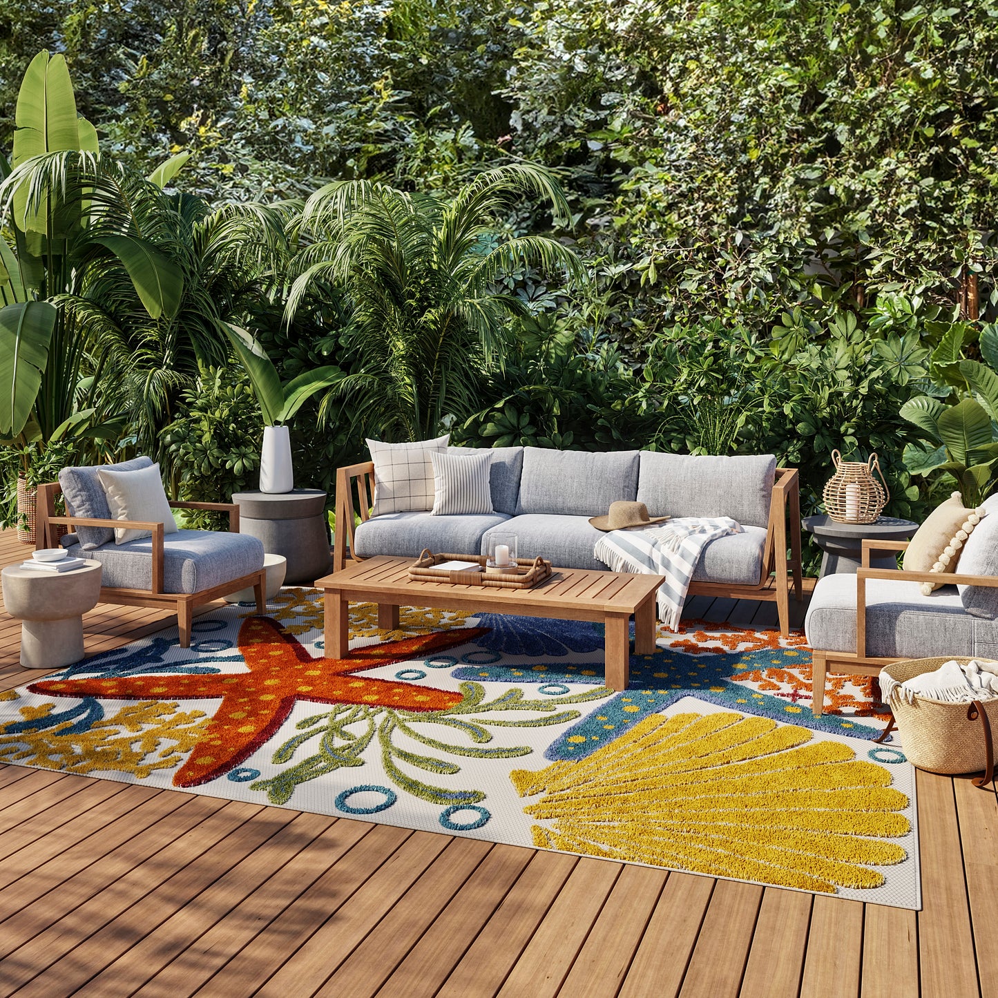 Nourison Home Aloha  Multicolor  Contemporary