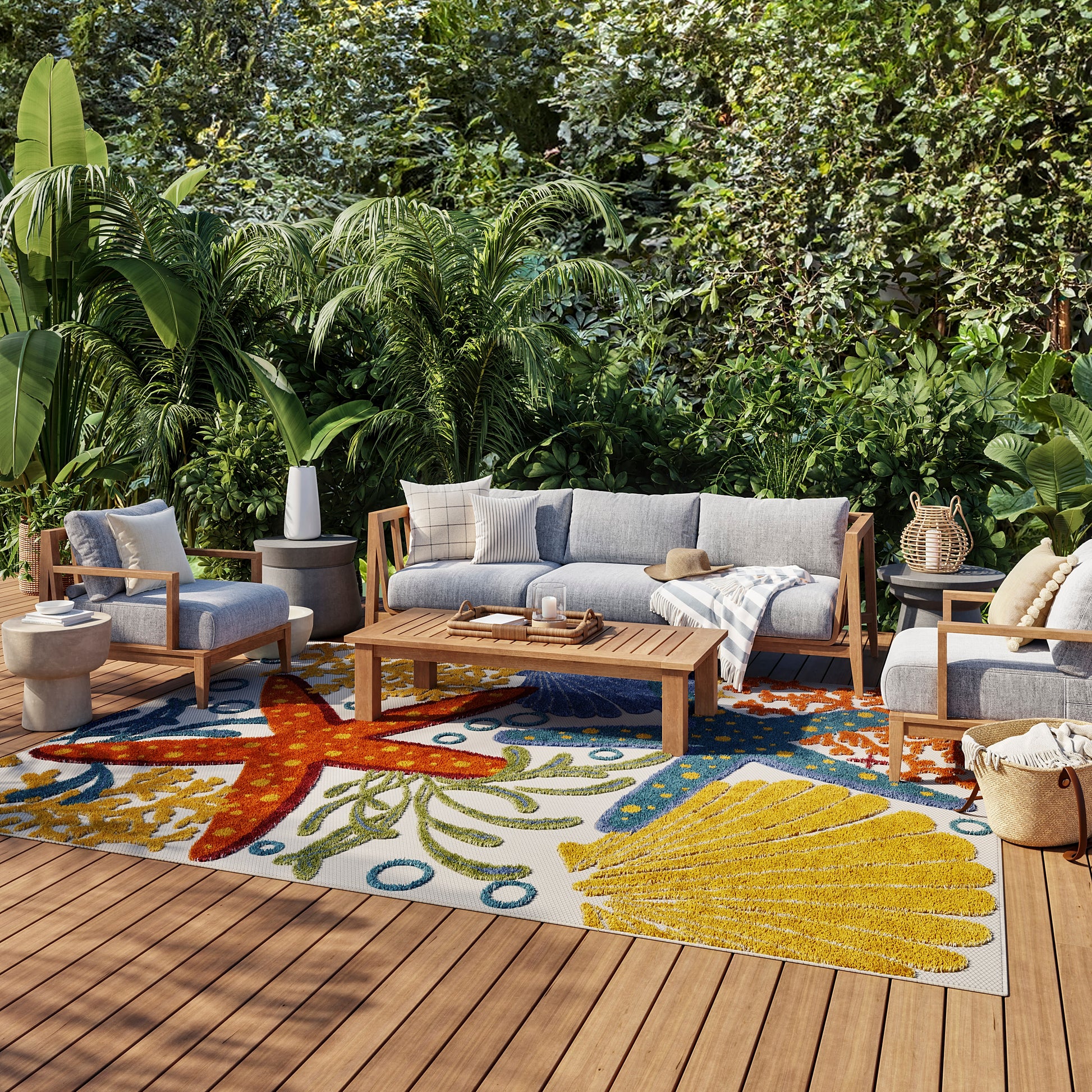 Nourison Home Aloha  Multicolor  Contemporary