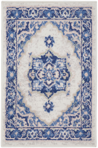 Nourison Home Whimsicle WHS03 Ivory Blue Transitional Power-loomed Rug