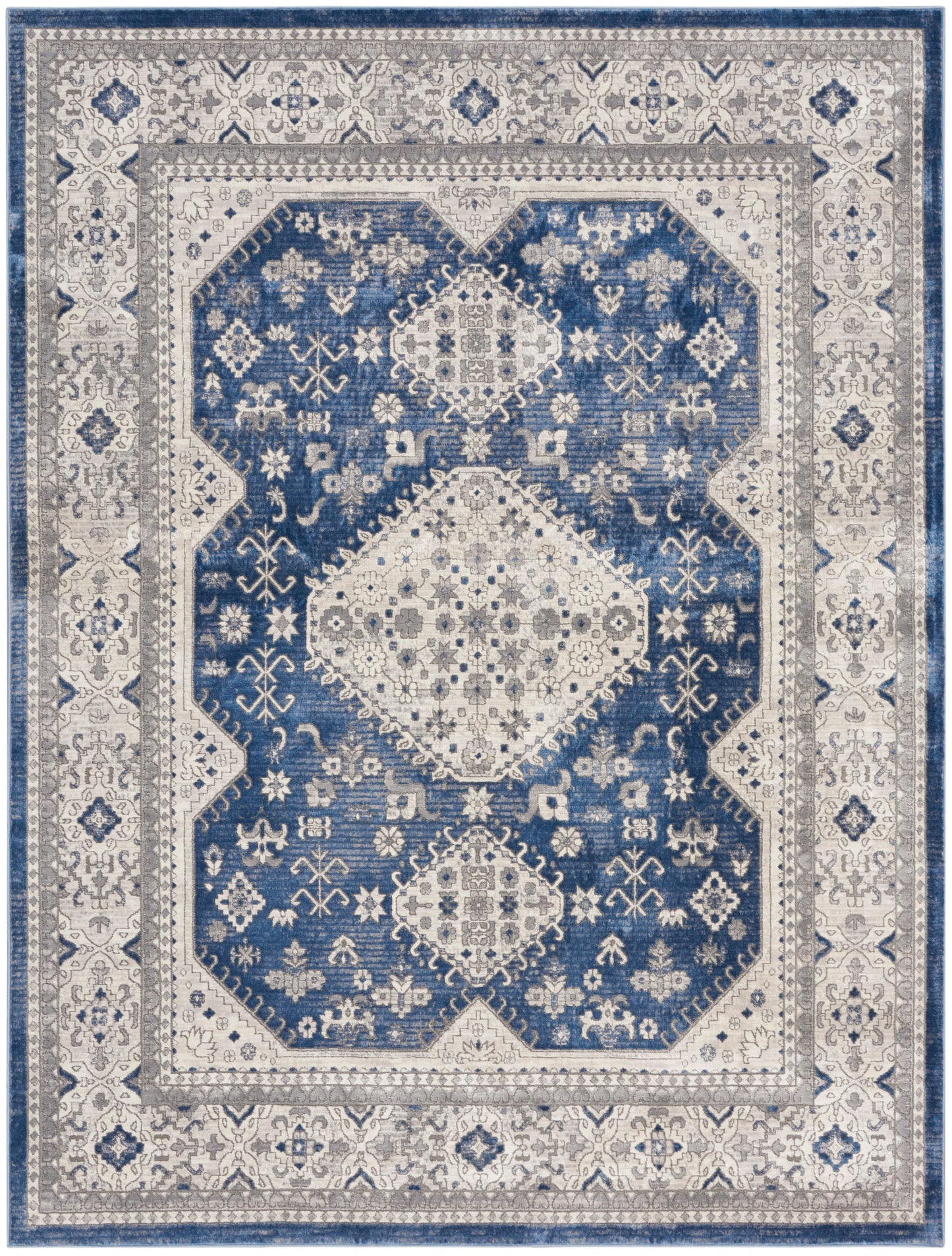 Nourison Home Series 4  Grey Navy  Traditional