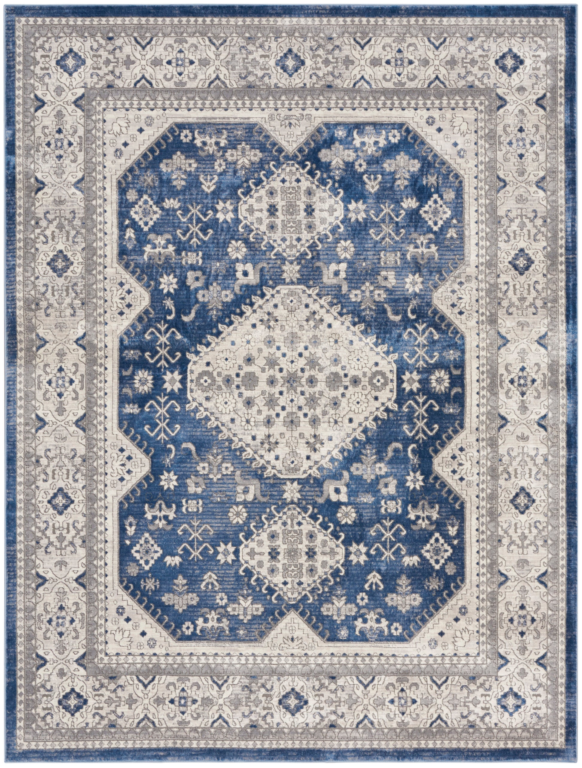 Nourison Home Series 4  Grey Navy  Traditional