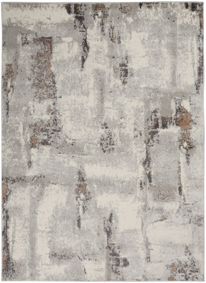 Nourison Home Elation ETN06 Grey Ivory Contemporary Power-loomed Rug