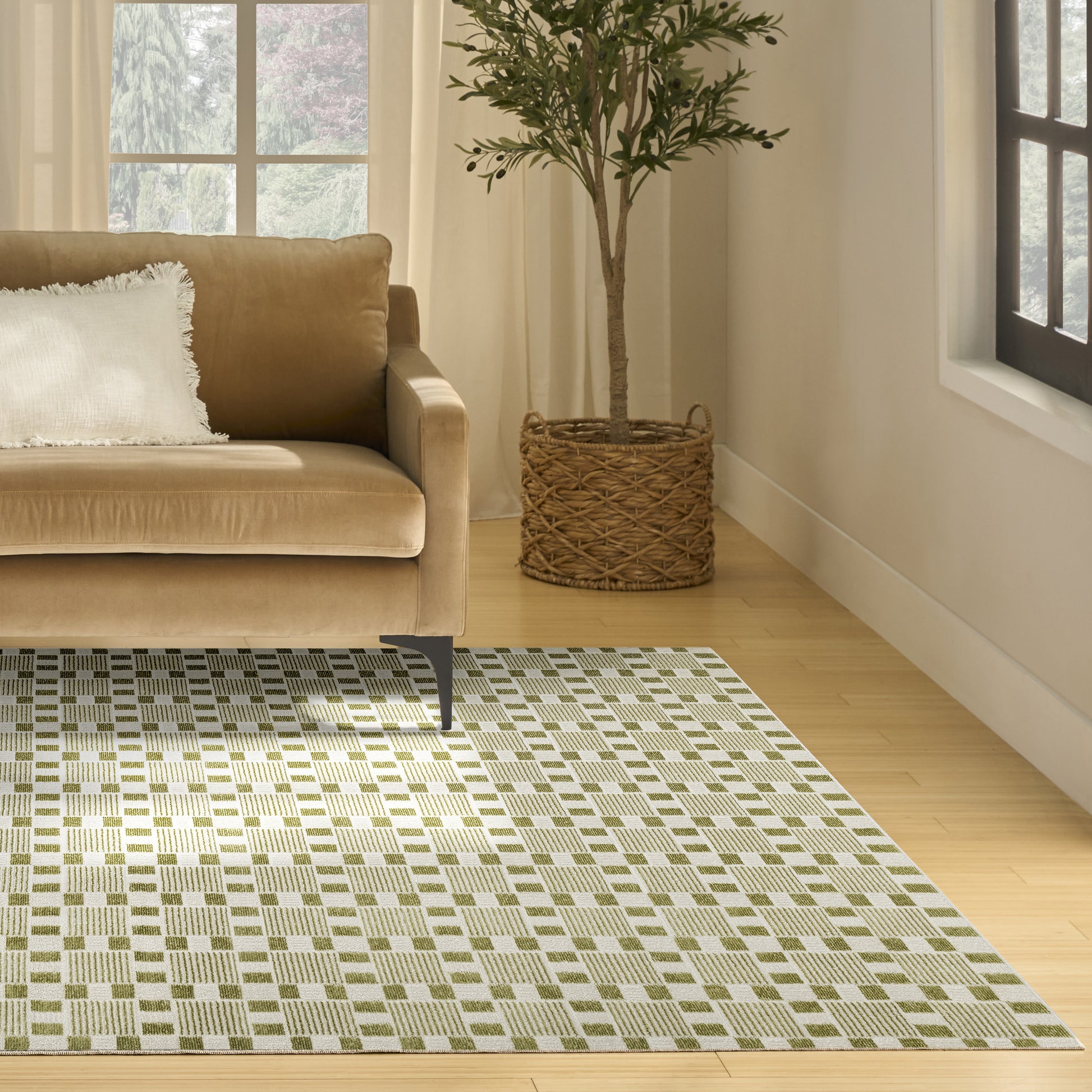 Nourison Home Nordic  Green  Contemporary