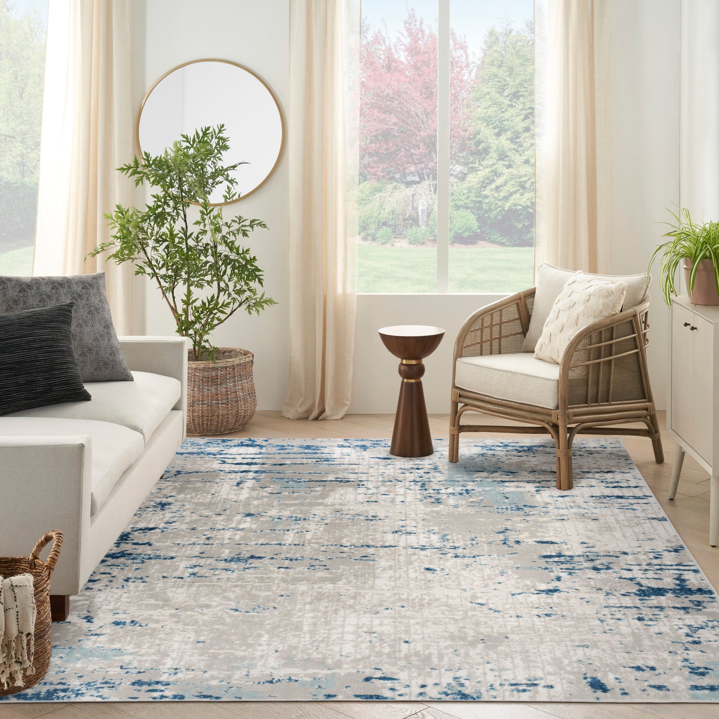 Nourison Home Quarry  Ivory Grey Blue  Contemporary