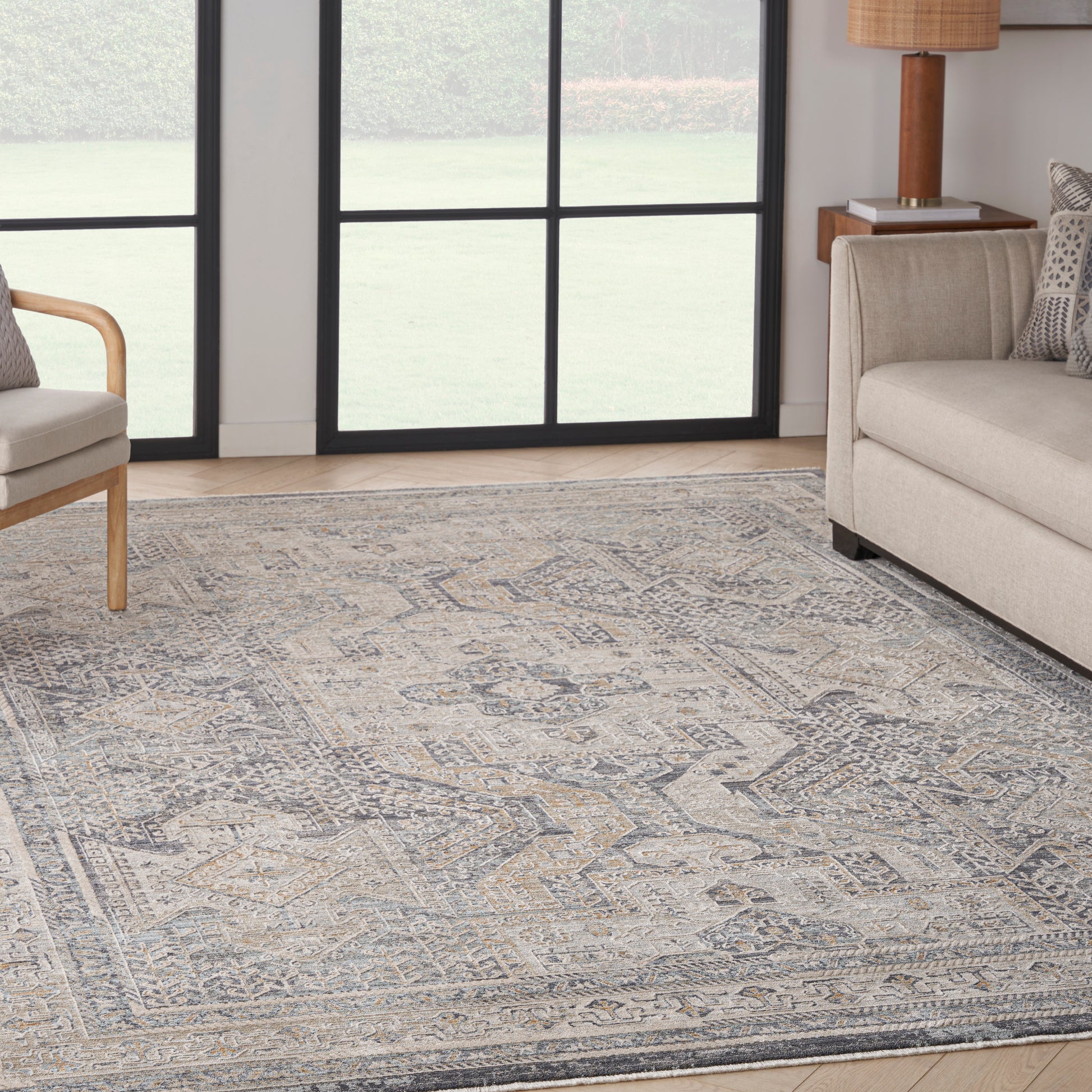 Nourison Home Lynx  Ivory Charcoal  Transitional