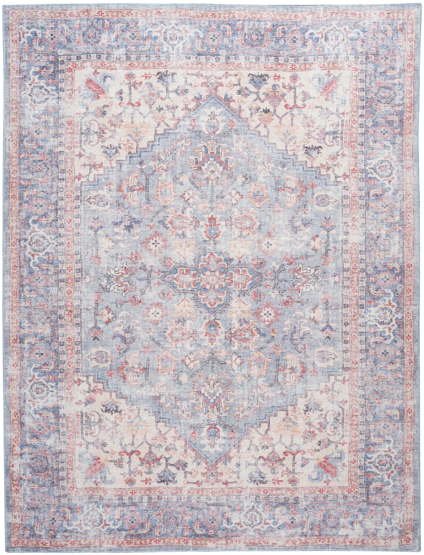 Nourison Home New Concept Washables  Blue Multicolor  Traditional