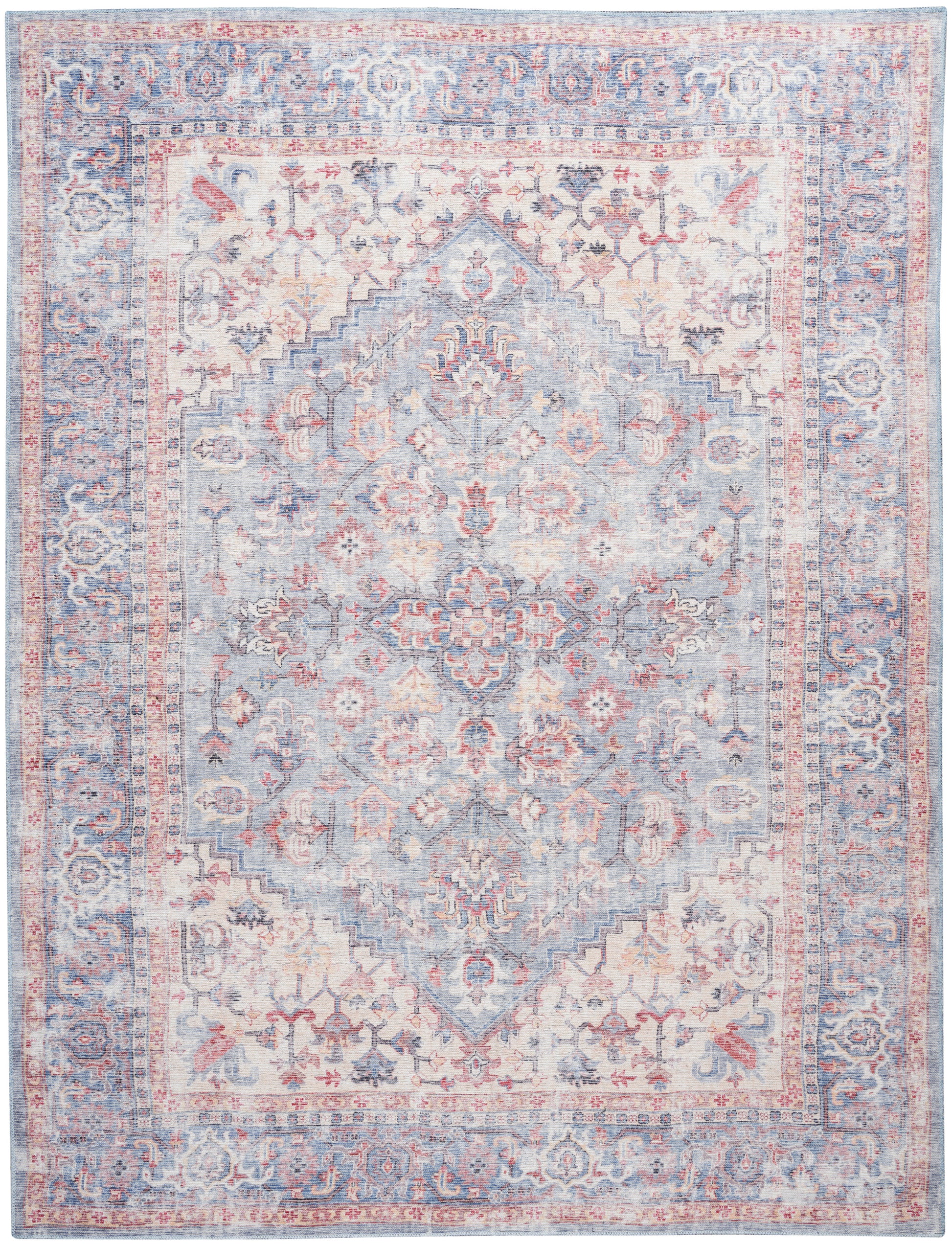 Nourison Home New Concept Washables  Blue Multicolor  Traditional