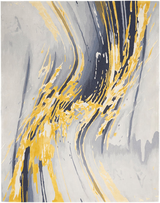 Nourison Home Prismatic  Grey Gold  Contemporary