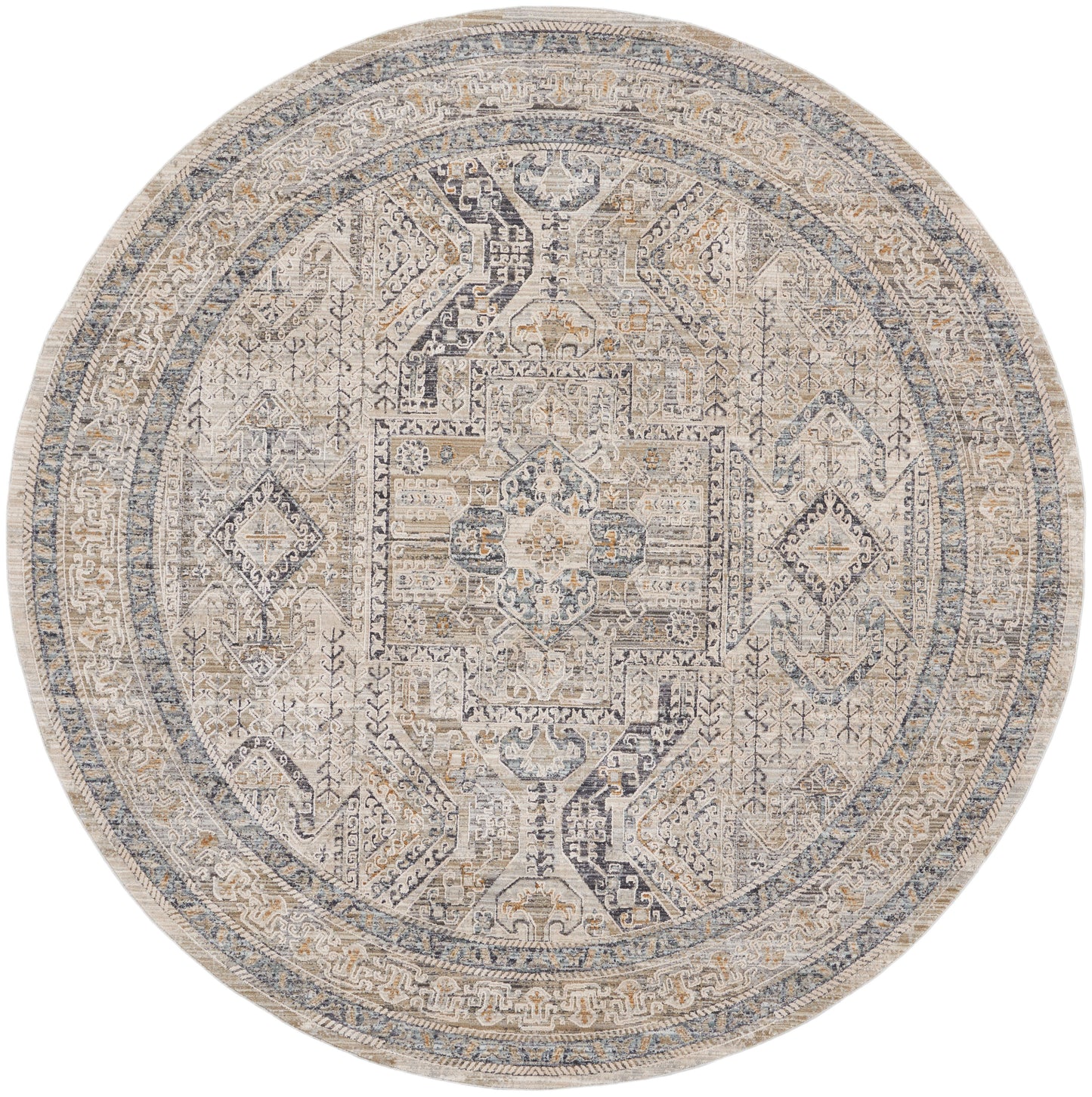 Nourison Home Lynx LNX01 Ivory Grey Blue Transitional Power-loomed Rug