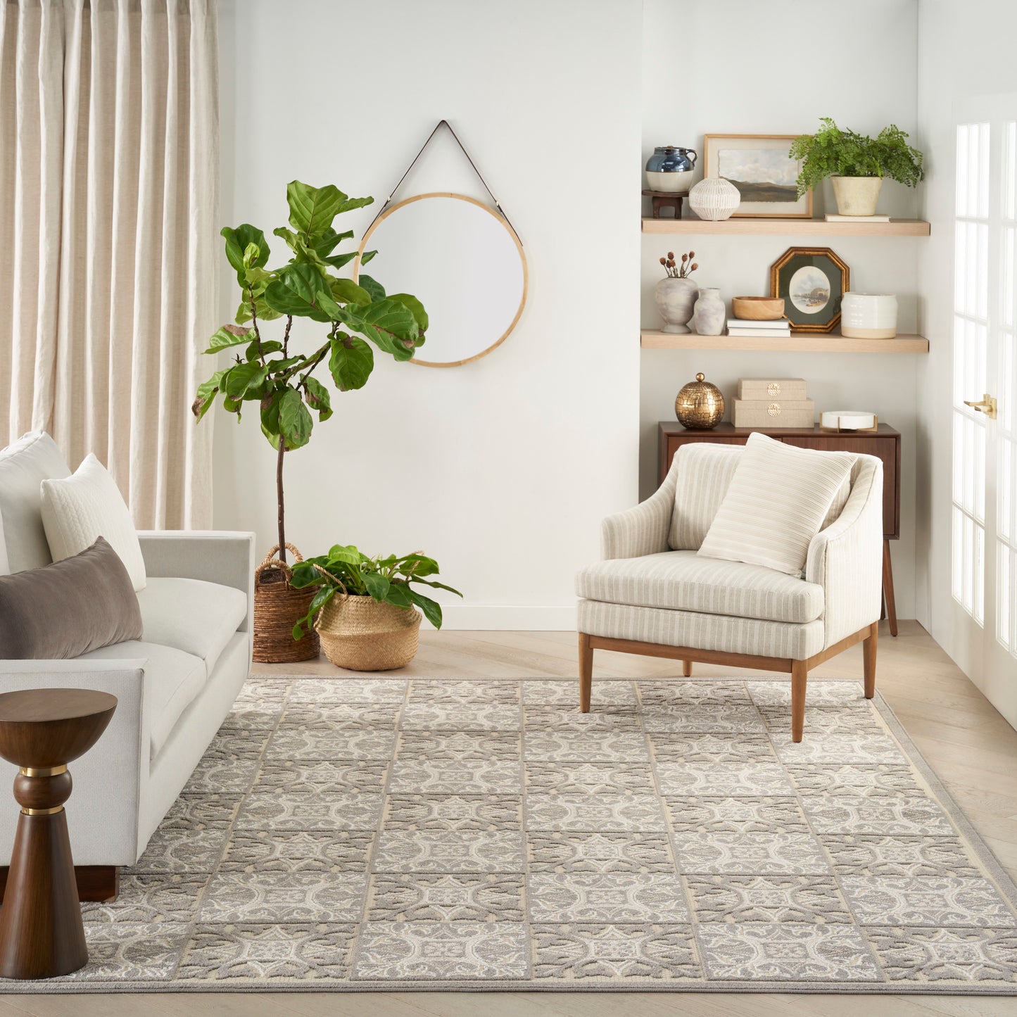 Nourison Home Aloha  Ivory Grey  Contemporary