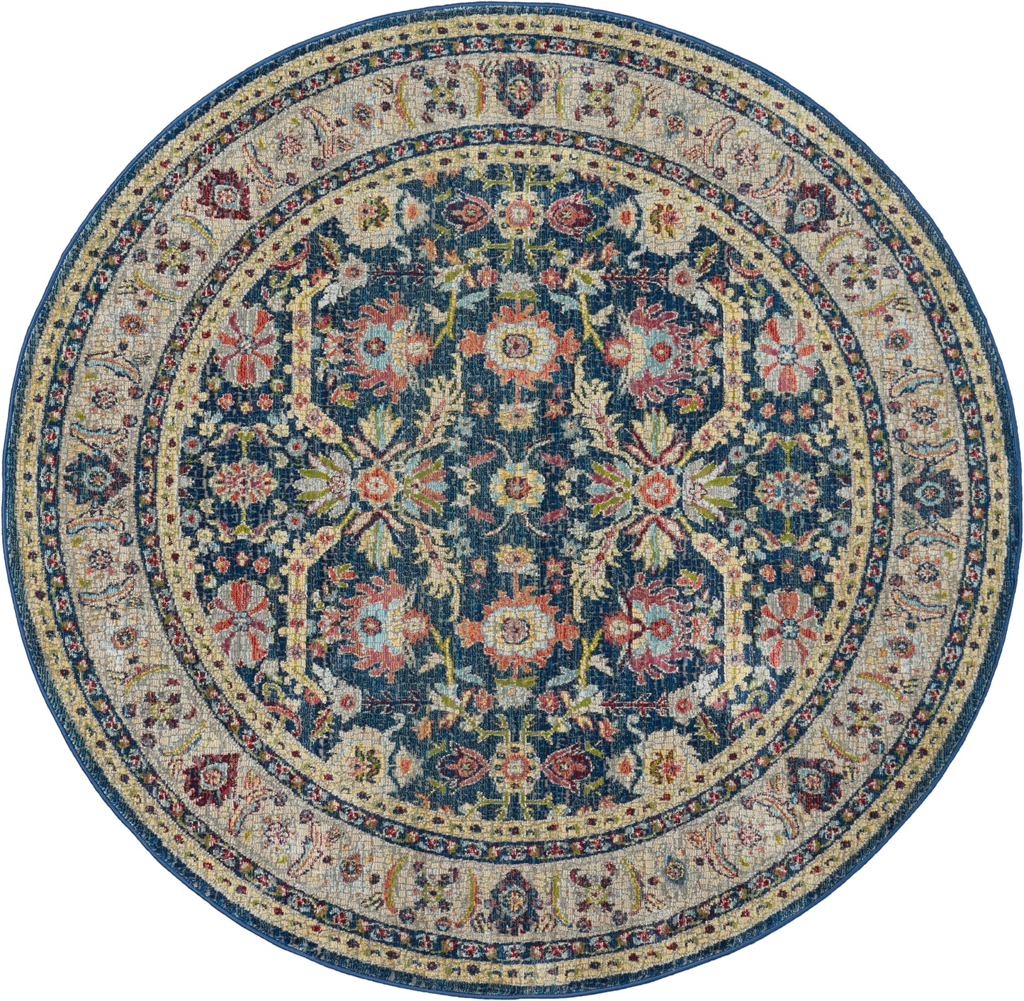 Nourison Home Ankara Global ANR13 Navy Multicolor Traditional Power-loomed Rug