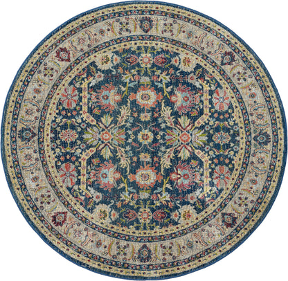 Nourison Home Ankara Global ANR13 Navy Multicolor Traditional Power-loomed Rug