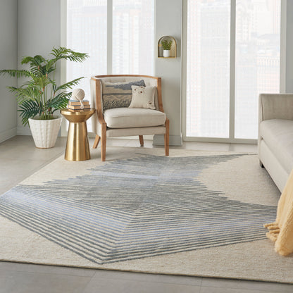 Nourison Home Symmetry  Ivory Grey  Contemporary