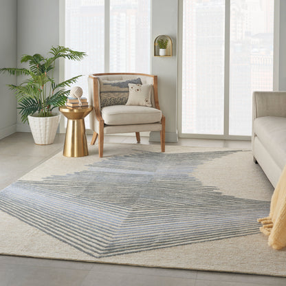 Nourison Home Symmetry  Ivory Grey  Contemporary