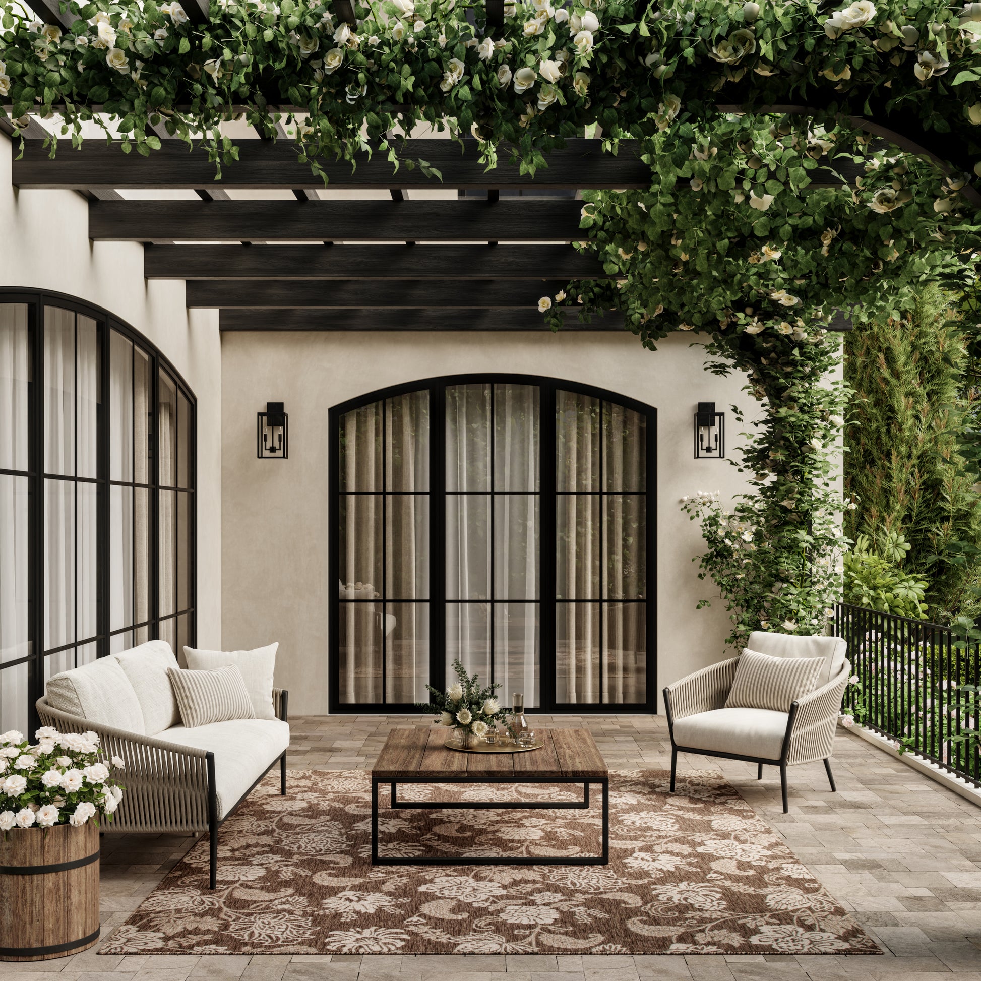 Nourison Home Garden Oasis  Mocha  Contemporary