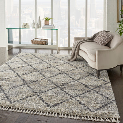 Nourison Home Oslo Shag  Silver Grey  Contemporary