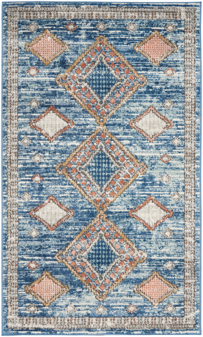 Nourison Home Quarry QUA14 Blue Contemporary Power-loomed Rugs