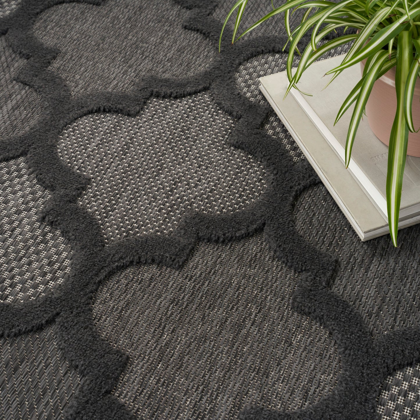 Nourison Home Easy Care  Charcoal Black  Contemporary