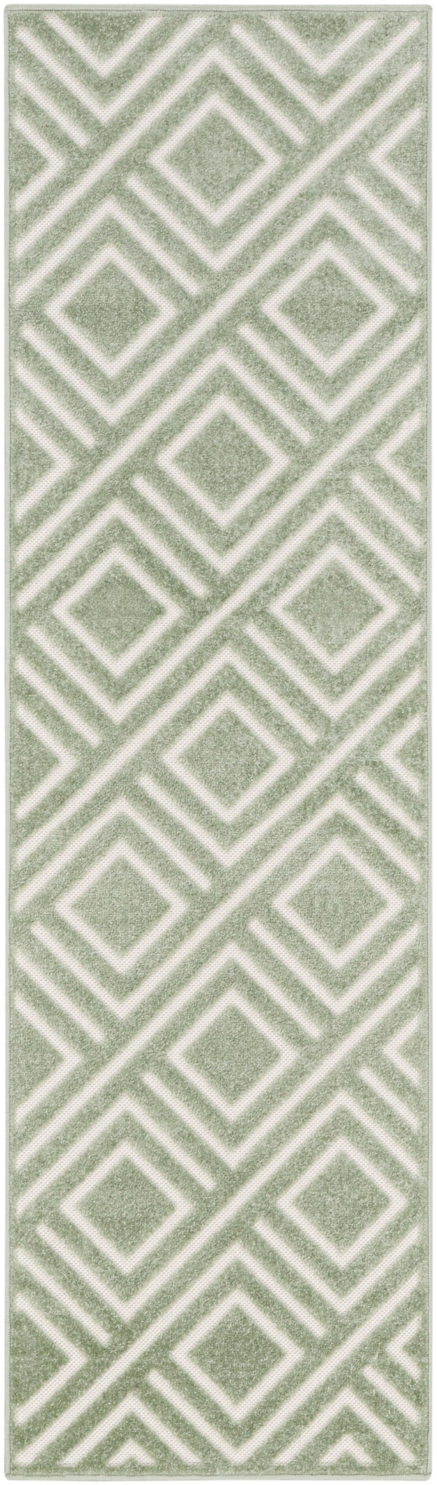 Nourison Home Care Free CAF03 Green Contemporary Loom-woven Rug
