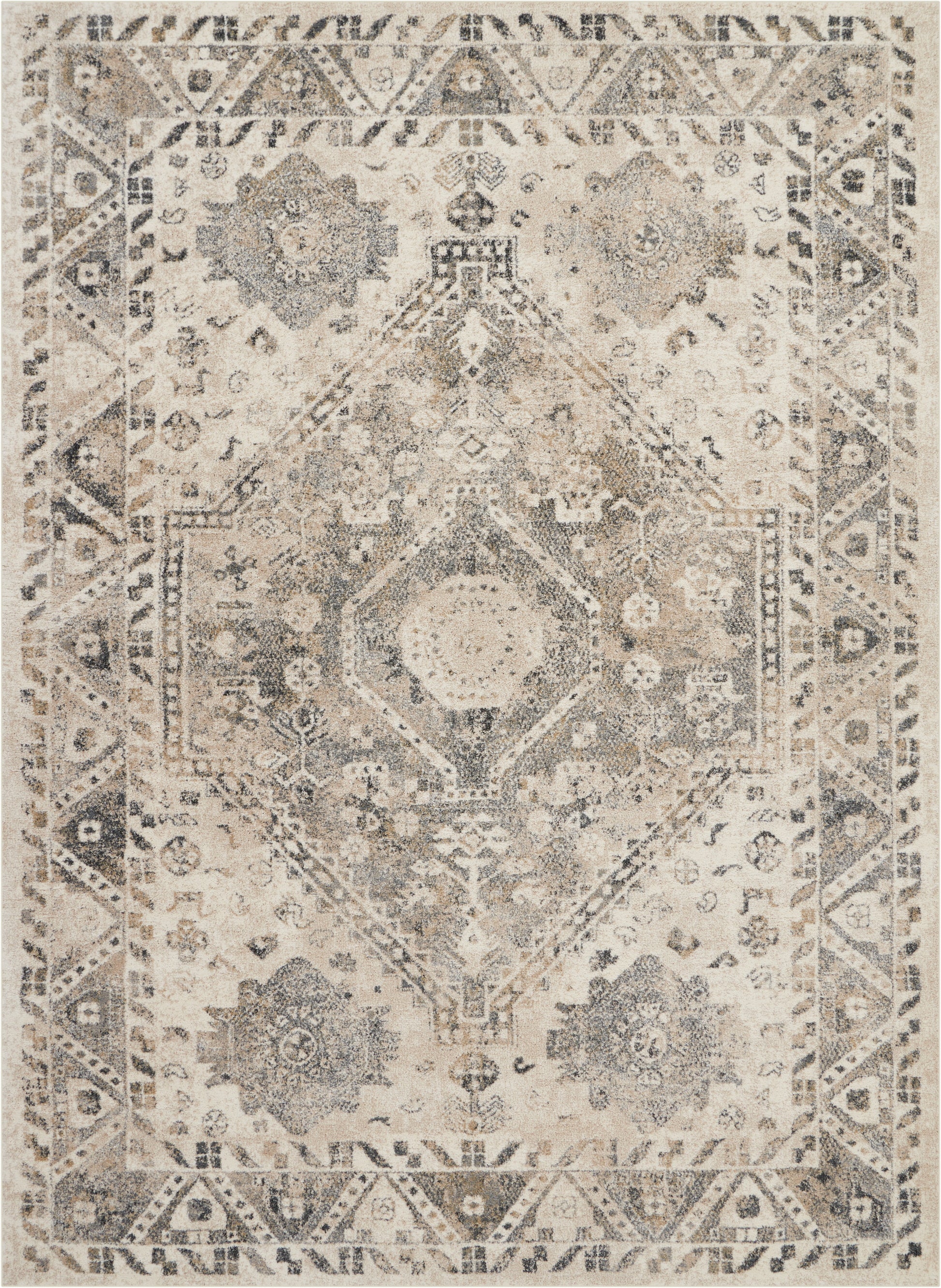 Nourison Home Fusion  Cream Grey  Traditional