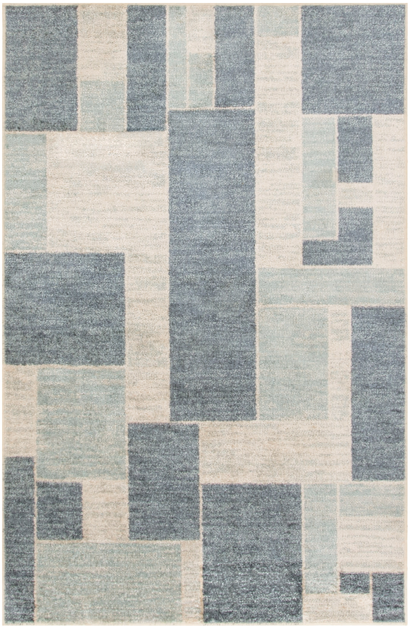 Nourison Home Astra Machine Washable ASW09 Blue Ivory Contemporary Power-loomed Rug