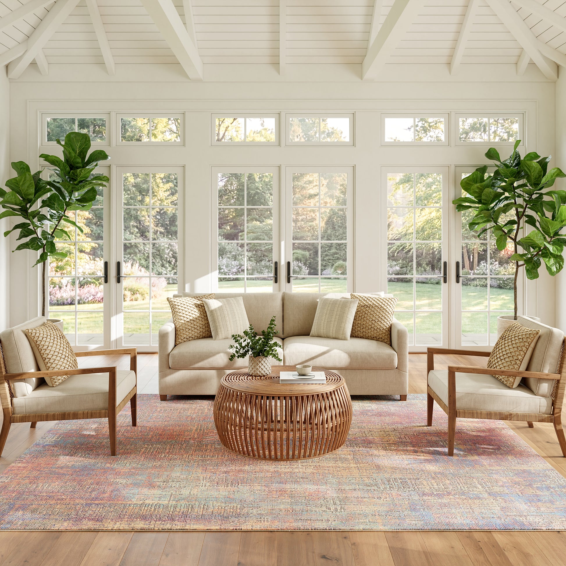 Nourison Home Botanical Washables  Multicolor  Contemporary