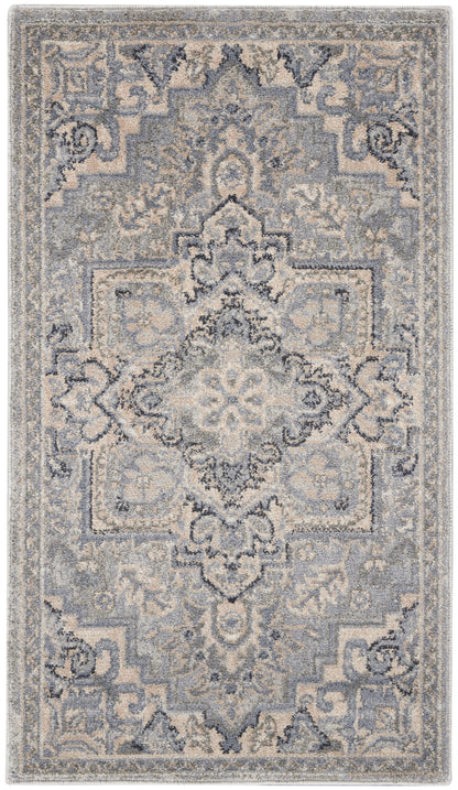 Nourison Home Moroccan Celebration KI382 Silver Traditional Power-loomed Rug