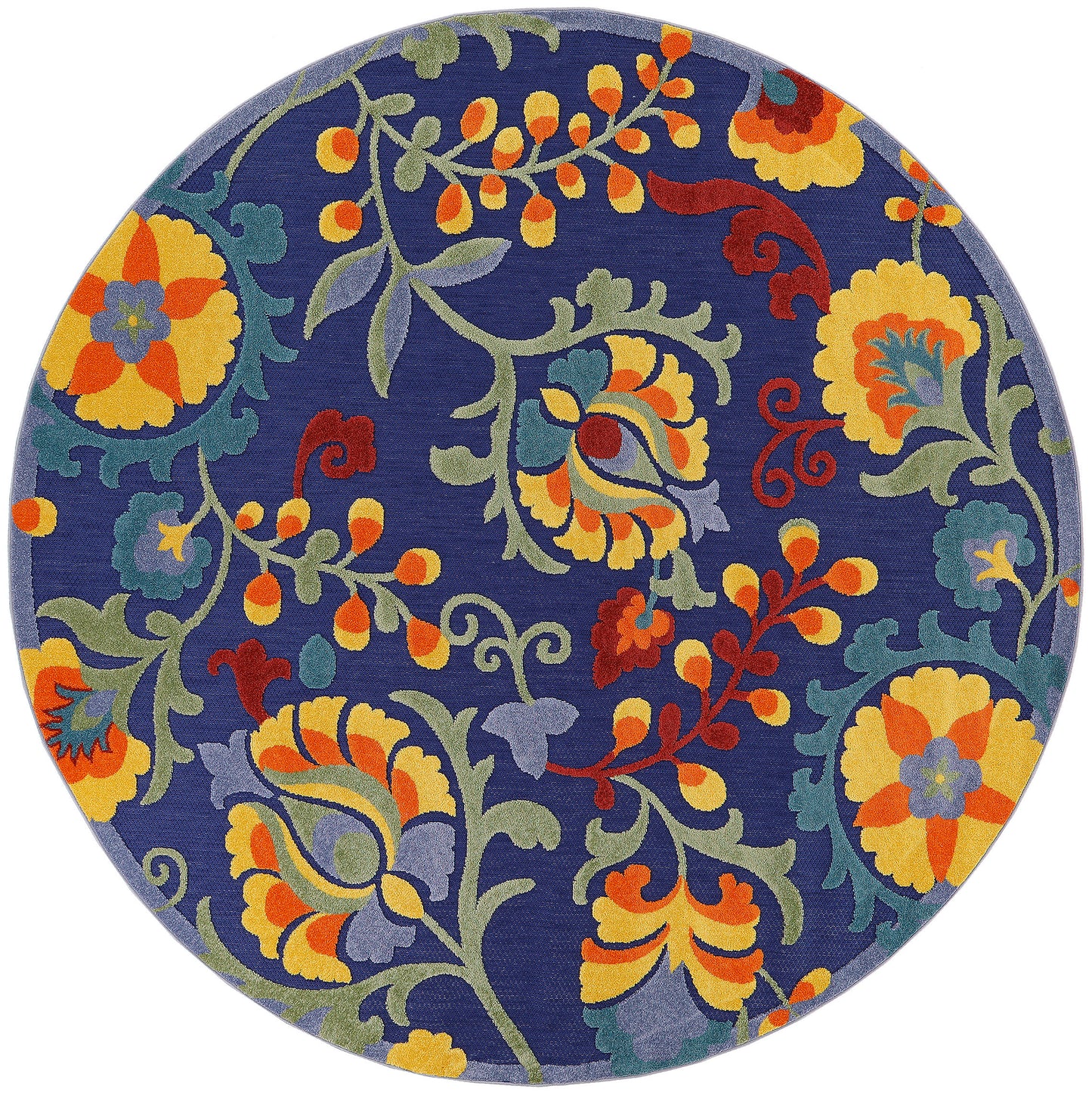 Nourison Home Aloha ALH17 Navy Multicolor Contemporary Power-loomed Rugs
