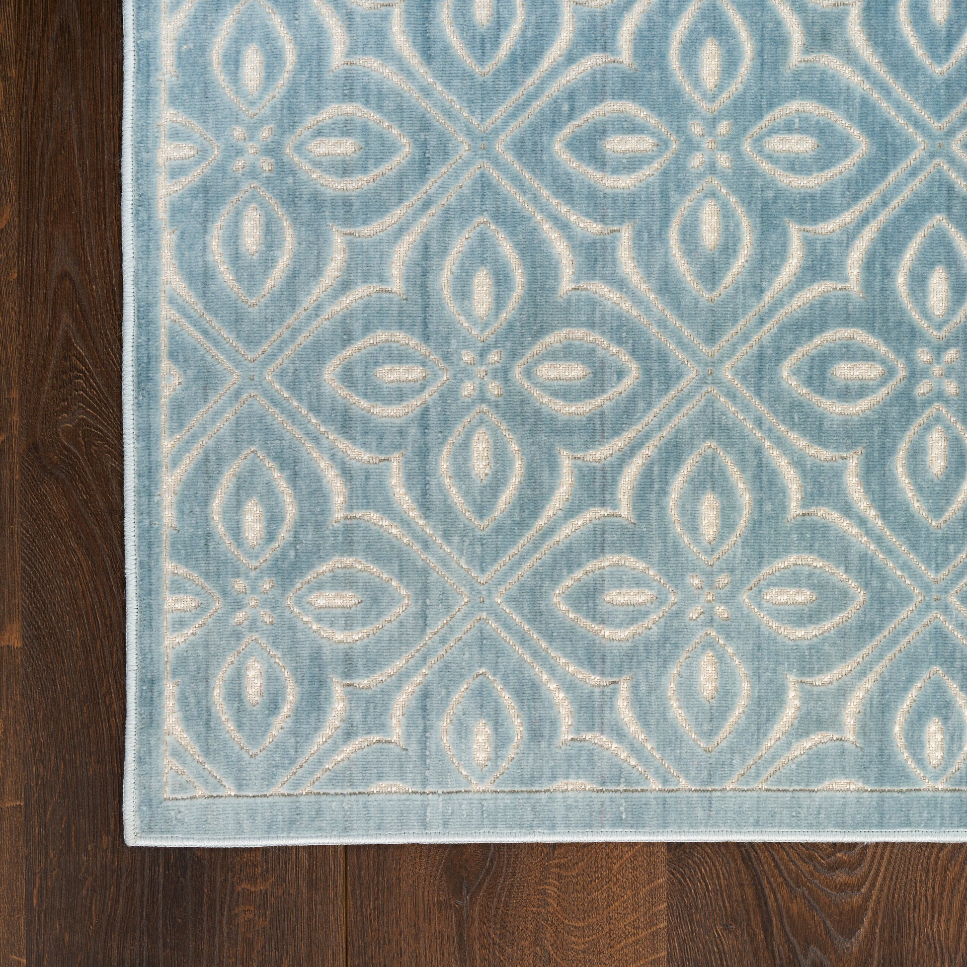 Nourison Home Washable Charm  Blue Ivory  Contemporary