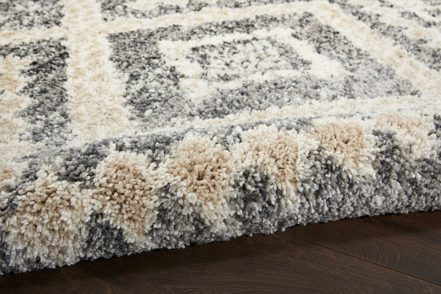 Nourison Home Oslo Shag  Grey Ivory  Contemporary