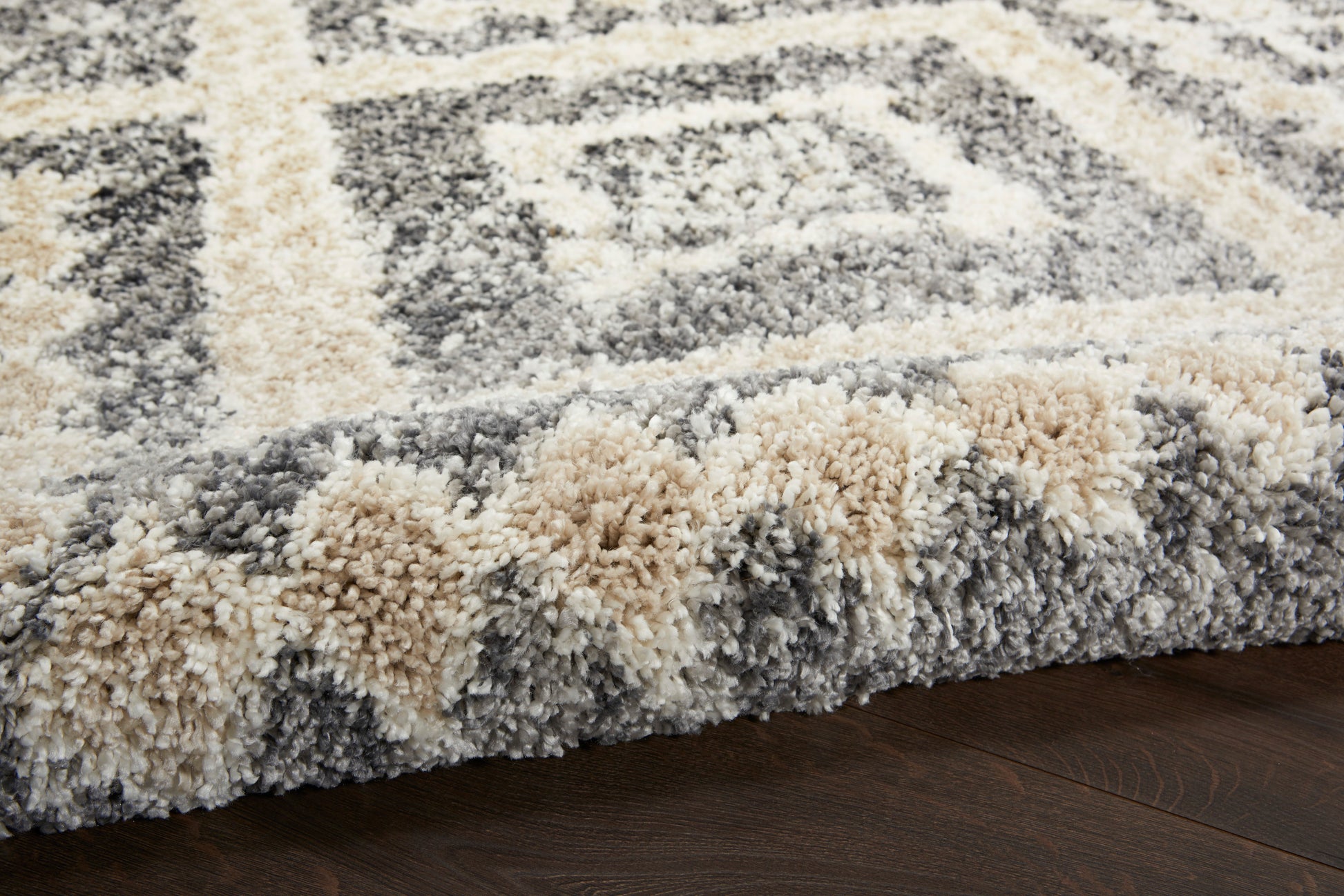 Nourison Home Oslo Shag  Grey Ivory  Contemporary