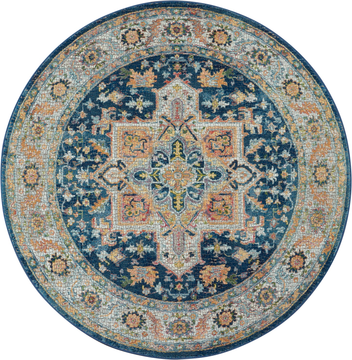 Nourison Home Ankara Global ANR11 Blue Multicolor Traditional Power-loomed Rug