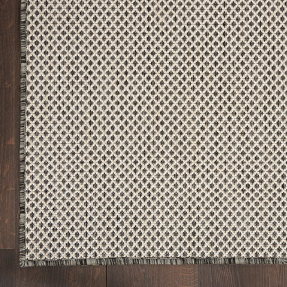 Nourison Home Courtyard  Ivory Charcoal  Contemporary