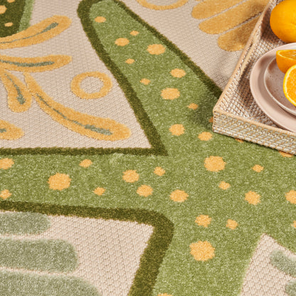 Nourison Home Aloha  Green Yellow  Contemporary