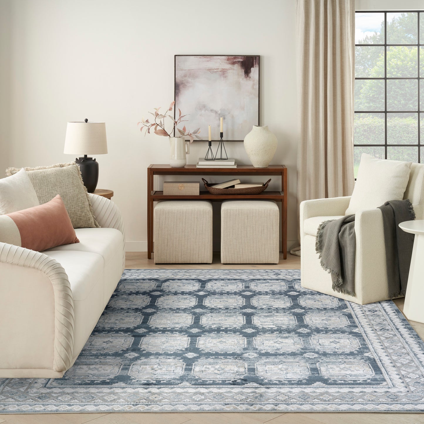 Nourison Home Dekor  Grey Navy  Traditional