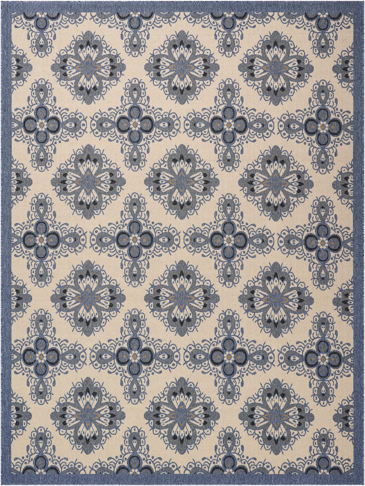 Nourison Home Caribbean  Ivory Blue  Transitional