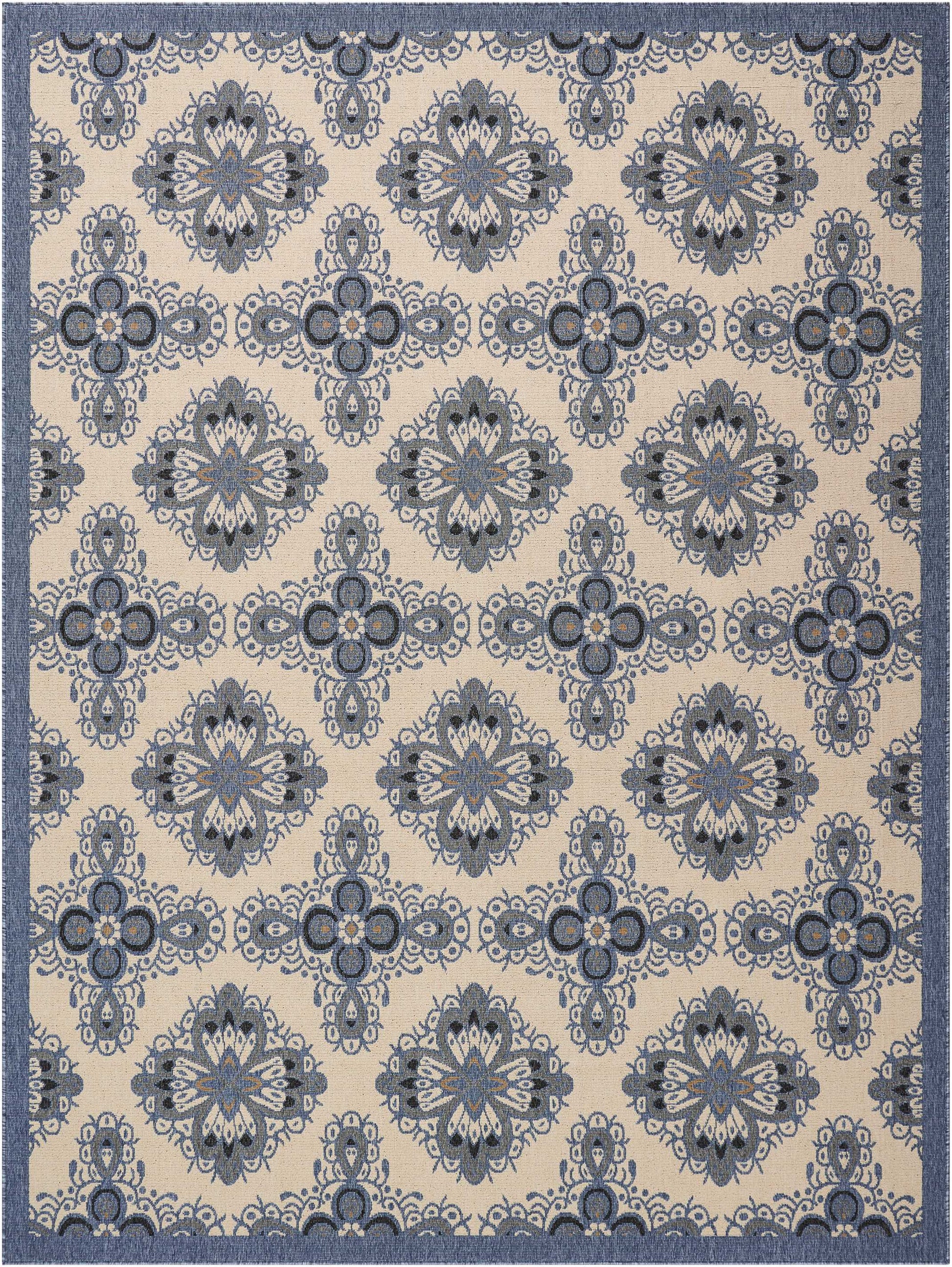 Nourison Home Caribbean  Ivory Blue  Transitional