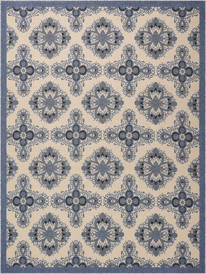 Nourison Home Caribbean  Ivory Blue  Transitional