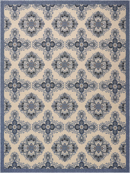 Nourison Home Caribbean  Ivory Blue  Transitional