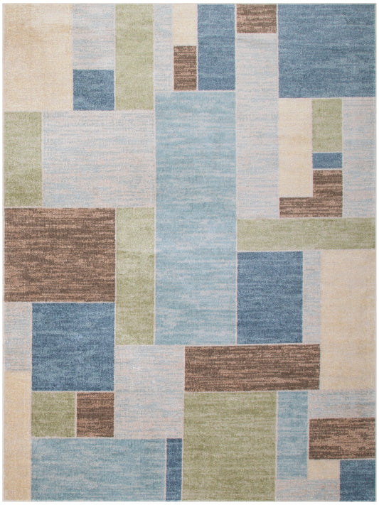 Nourison Home Astra Machine Washable  Blue Green Multi  Contemporary
