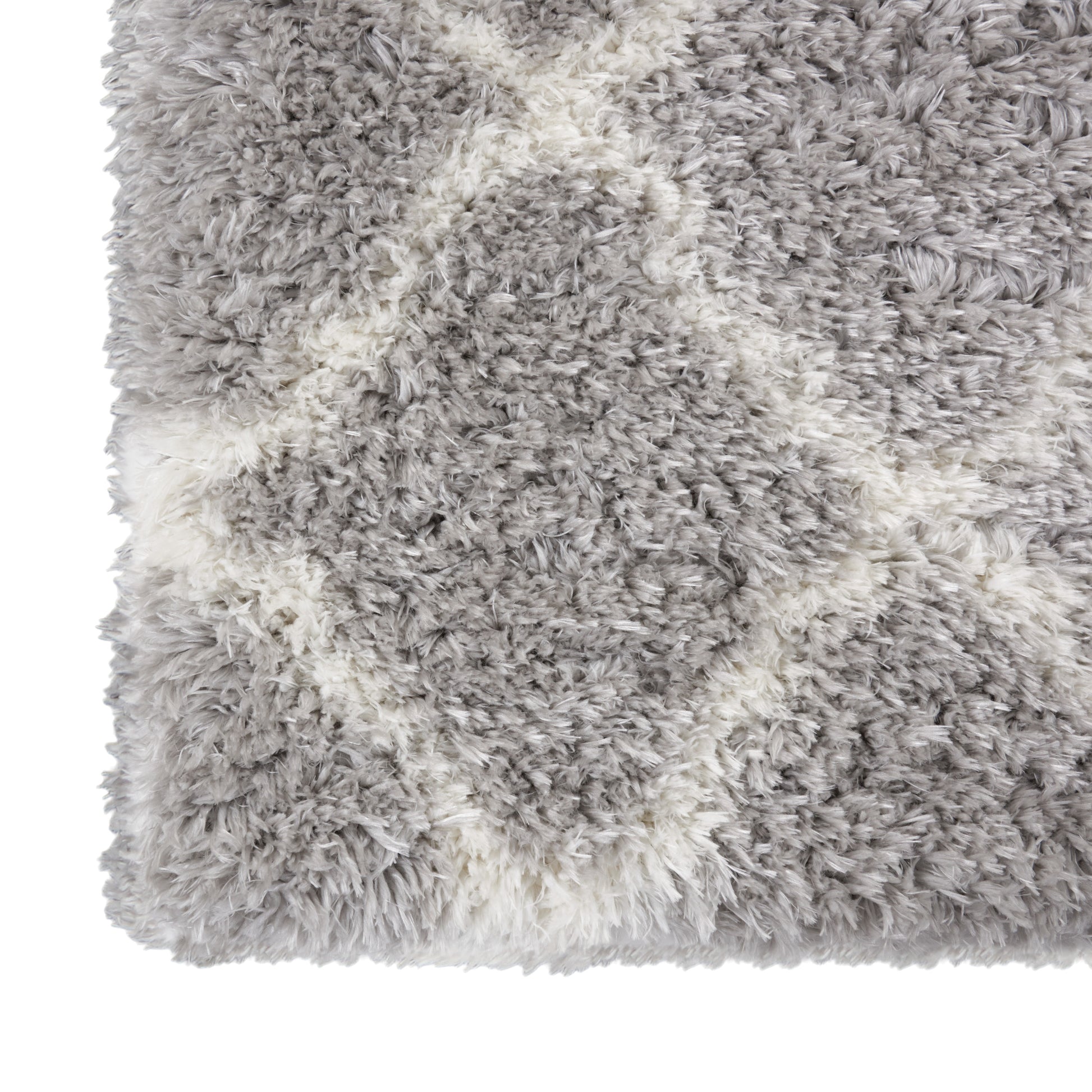 Nourison Home Luxe Shag  Grey Ivory  Contemporary