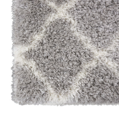 Nourison Home Luxe Shag  Grey Ivory  Contemporary