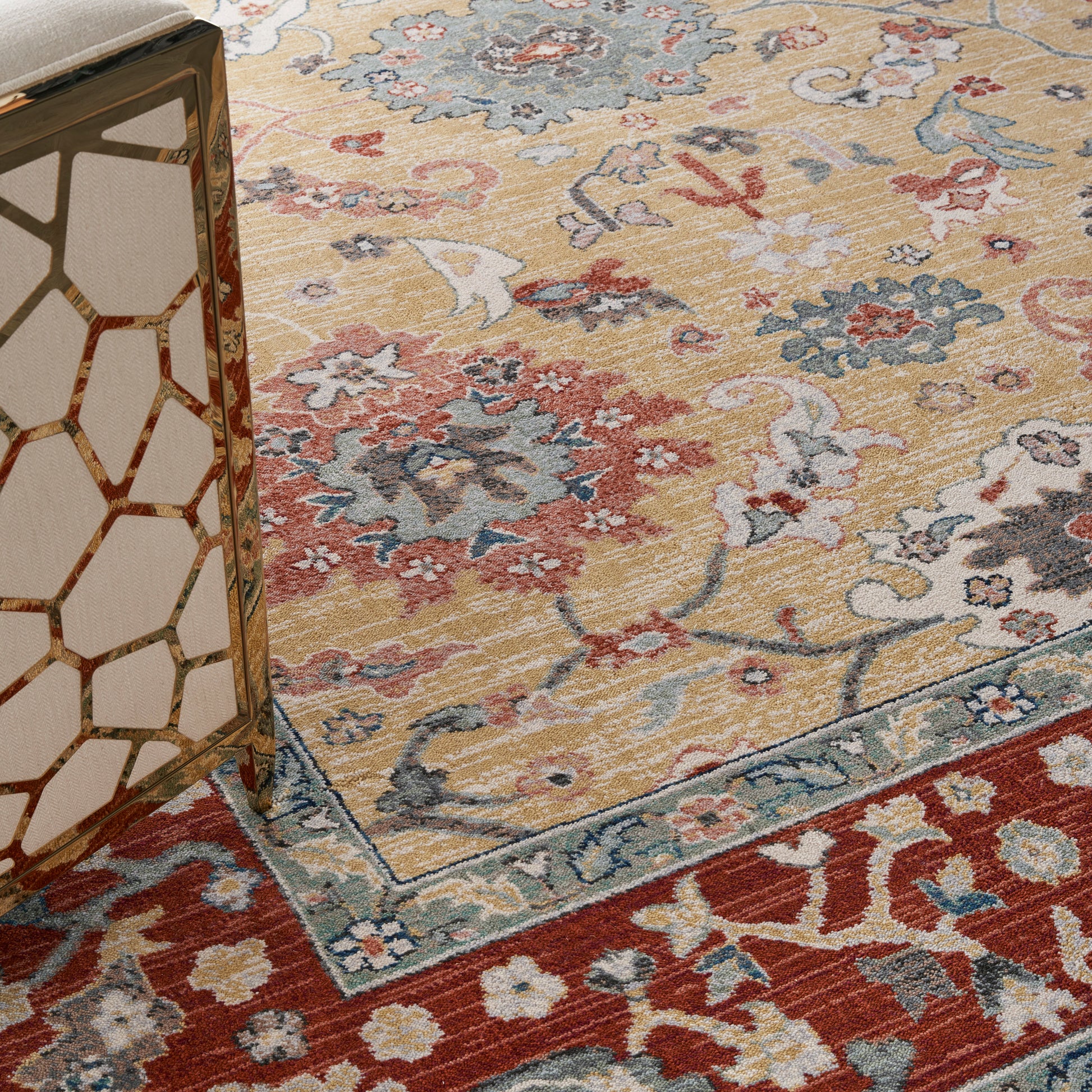 Nourison Home Parisa  Gold Brick  Traditional