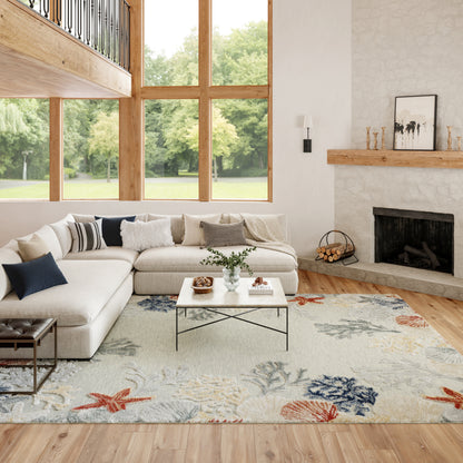 Nourison Home Suncoast  Grey Multicolor  Contemporary