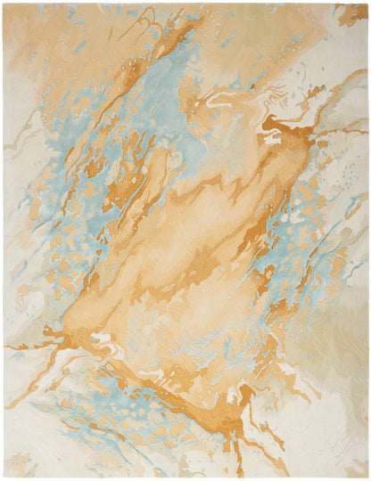 Nourison Home Prismatic  Sand Blue  Contemporary