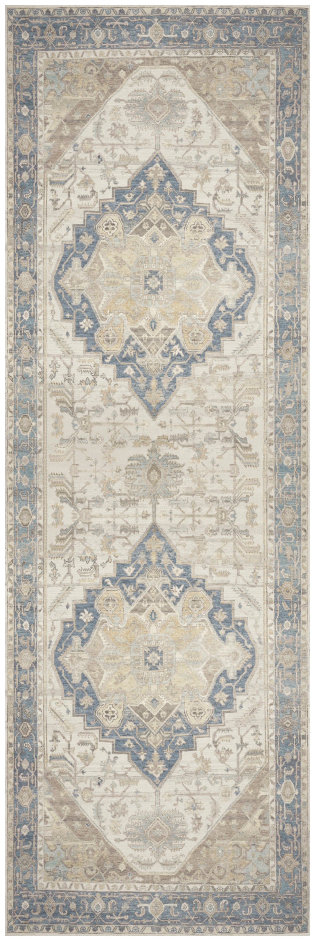 Nourison Home Vintage Washables VWS13 Blue Green Traditional Flat Weave Rug
